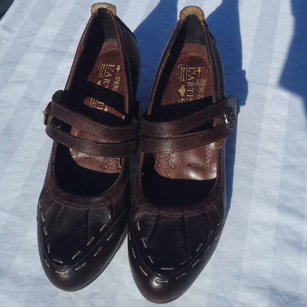 Vintage Victorian Styled Spring Step L'Artiste Genuine Leather Heals